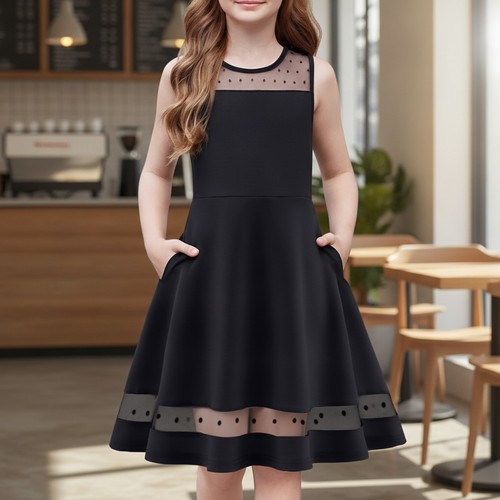 Girls sleeveless line mesh - sleeveless,