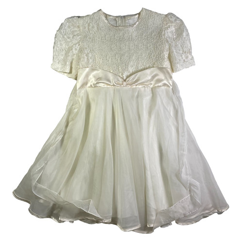 Girls white dress - white, sleeve