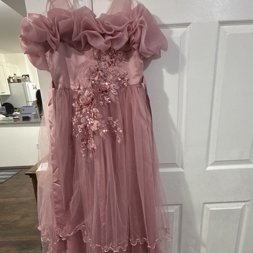 Pink tulle flower girl - girl, dress