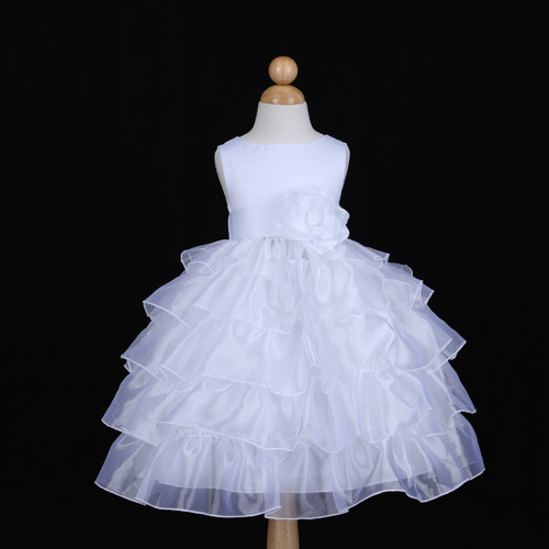 White organza tiered communion - white,