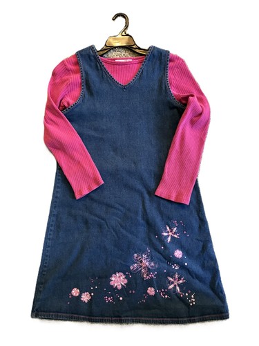Sleeveless jean dress - dress, pink