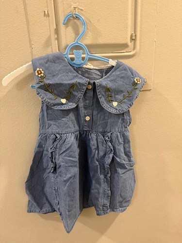 Girls light blue denim dress - girls,