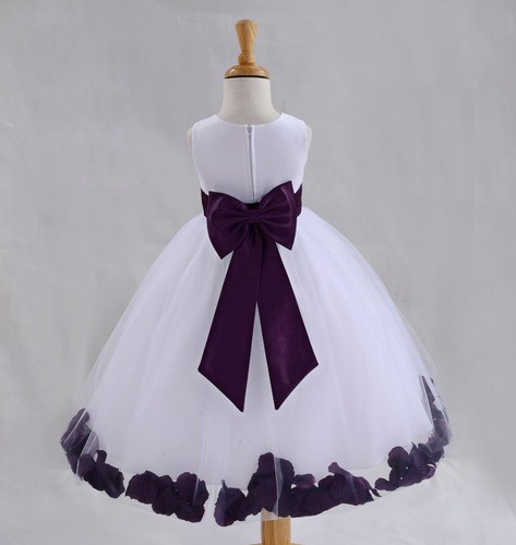 White flower girl dress - white,