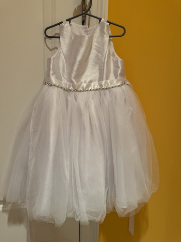 Girls white flower girl - flower, dress