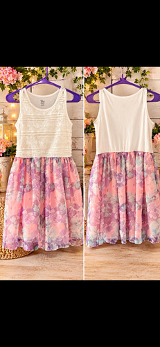 Girls pink purple floral lace - pink,