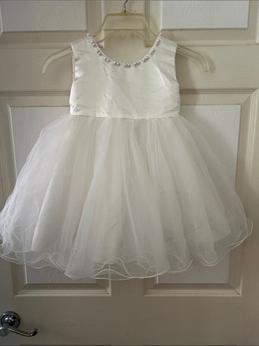 White tulle flower girl - white, dress