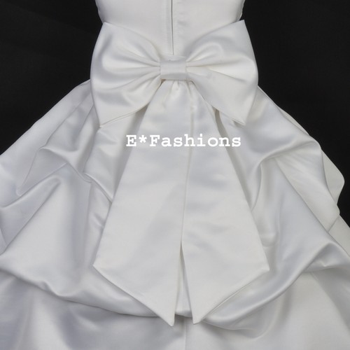 White satin tie bow - tie, sash