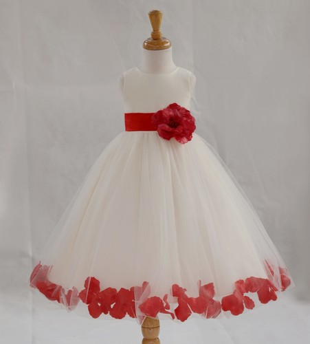 Rose petals flower girl dress - flower,