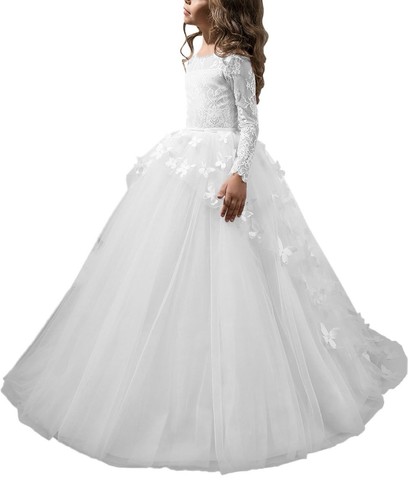 Flower girl dress - flower, white