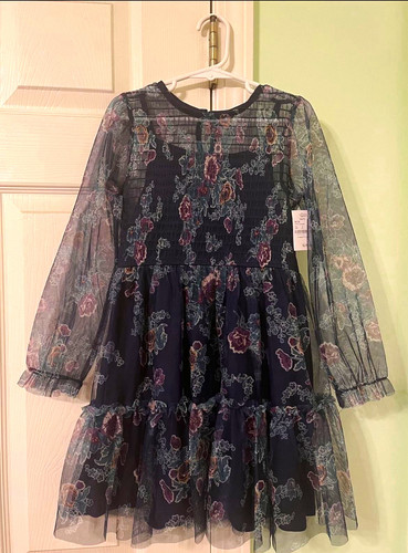 Girls floral long sleeve mesh - girls,