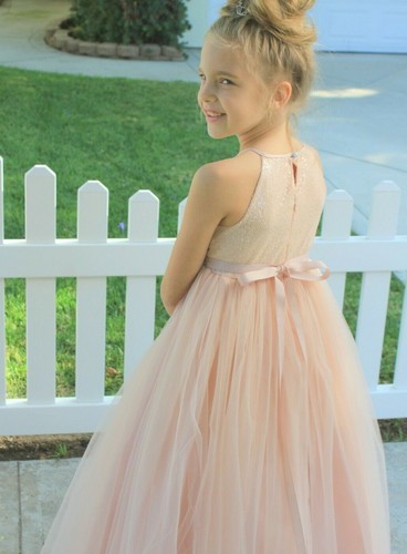 Sequin halter flower girl - sequin,