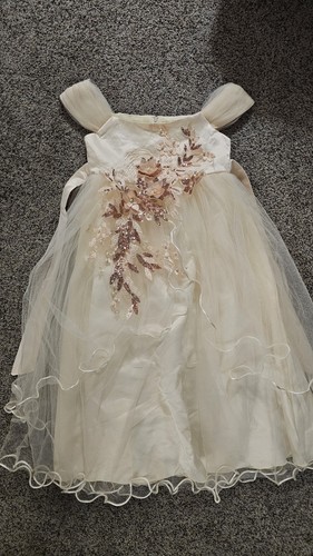 Girls champagne tulle flower - girls,
