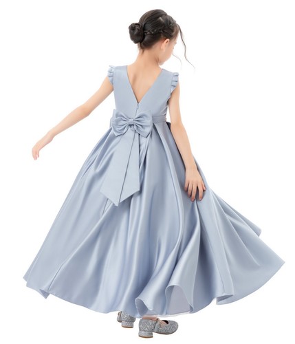 Satin flower girl dress with - satin,