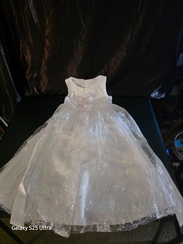 Girls white floral embroidered - white,