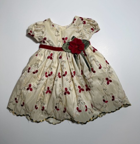 Girls dress cream - dress, red