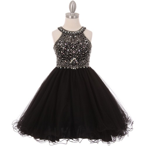 Black rhinestone halter neck - halter,