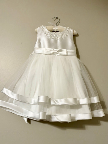 Girls white fit flare - girls,