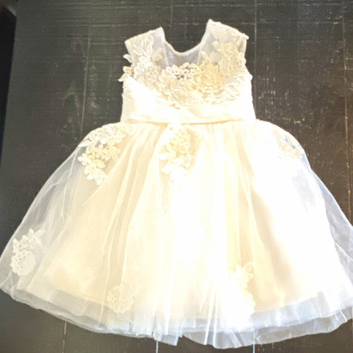 Ivory lace tulle flower girl - lace,