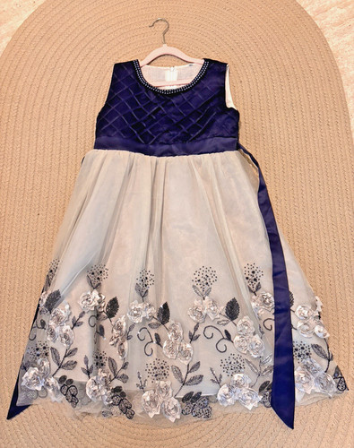 Girls navy silver - x2, &