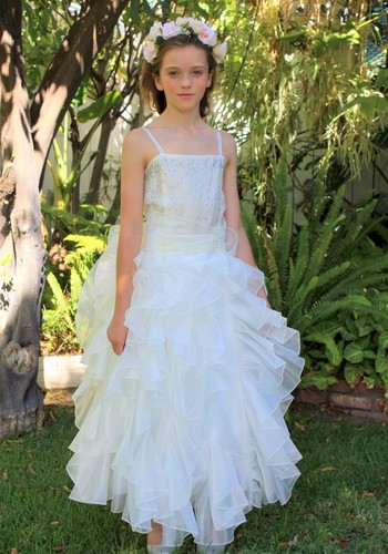 Organza pleated ruffled flower - pleated,