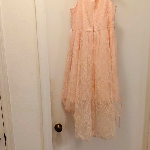 Girls pink lace - pink, hi-low